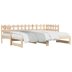 Avis Maison Chic Lit d'appoint 2x(90x200)cm,Lit coulissant Lit de repos Bois de pin massif -GKD53149