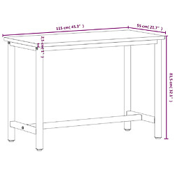 vidaXL Établi 115x55x81,5 cm bois massif de hêtre et métal pas cher