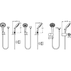 Ideal Standard - Douchette Ø 10 cm 3 fonctions avec flexible et support chromé - IDEALRAIN