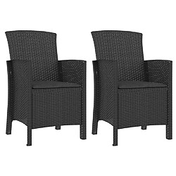 Maison Chic Lot de 2 Chaises de jardin,Fauteuil d'extérieur avec coussins Rotin PP Graphite -MN66753