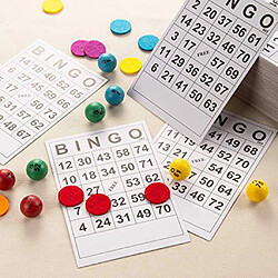 Acheter Cartes de Papier de Jeu de Bingo 1 Sur Simple 60 Feuilles Sans Répétition Conception Unique