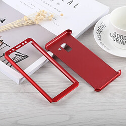 Acheter Wewoo Coque Housse de protection amovible détachable à 360 degrés pour Galaxy A8 2018, avec film en verre trempé rouge