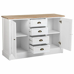 Avis Buffet Alexandra House Living Blanc Marron Alliage de Zinc Bois MDF 40 x 82 x 124 cm