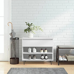 Maison Chic Armoire à Chaussures,Meuble de Rangement à Chaussures Blanc 70x36x60 cm Bois d'ingénierie -MN37308