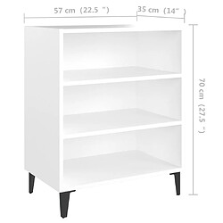 vidaXL Buffet blanc 57x35x70 cm bois d’ingénierie pas cher