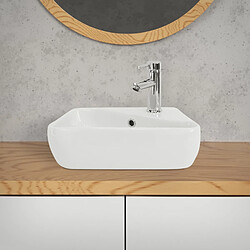 Acheter Lavabo avec vidage et trop-plein 45x27x13 cm blanc en céramique ML-Design