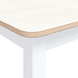 Acheter vidaXL Table à manger Blanc et marron 114x71x75 cm Bois d'hévéa massif