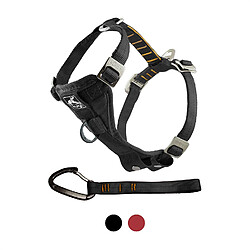 Kurgo Harnais de sécurité pour chien, Système d'attache sur ceinture de sécurité universel avec mousqueton , Taille: M ? Adapté pour chiens de taille moyenne, Taille ajustable, Noir, Enhanced Strength Tru-Fit Smart Harness, 01802