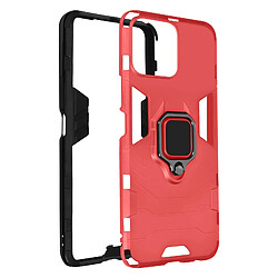 Avizar Coque Honor X8 Hybride Antichoc avec Bague Métallique Support Rouge