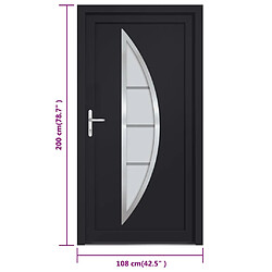 vidaXL Porte d'entrée anthracite 108x200 cm PVC pas cher