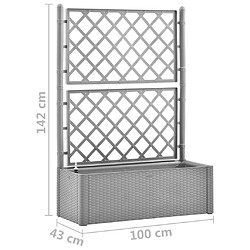 vidaXL Lit surélevé de jardin et treillis et système d'arrosage Gris pas cher