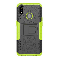 Wewoo Coque Renforcée de protection antichoc PC + TPU pour OPPO Realme 3 Pro avec support Vert