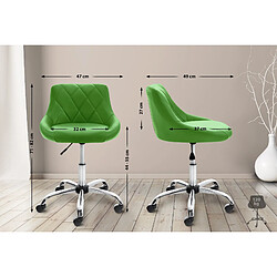 Decoshop26 Tabouret de travail confortable pour cabinet médical salon de beauté en PVC vert pivotant et réglable TABO10206