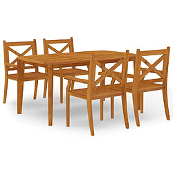 Salle à manger de jardin 5 pcs,Table et chaise à dîner Bois d'acacia solide -MN13969