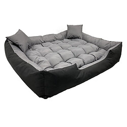 Lit pour chien et chat avec coussin Ecco Nylon imperméable Lavable (Dimensions intérieures : 40x30 / Dimensions extérieures : 55x45cm, Gris/noir)