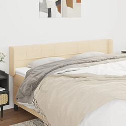 Maison Chic Tête de lit scandinave avec oreilles,meuble de chambre Crème 183x16x78/88 cm Tissu -MN38429