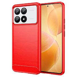 Htdmobiles Coque pour Xiaomi Poco F6 Pro 5G / Redmi K70 5G / K70 Pro 5G / K70S - housse etui silicone gel carbone + film ecran - ROUGE