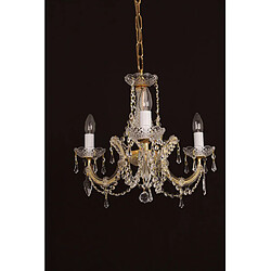 Lumière Chandelier sans abats jours Marie Or 3 ampoules 36cm