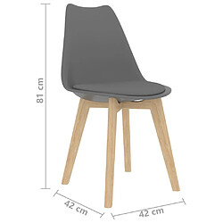 vidaXL Chaises à manger lot de 4 Gris Plastique pas cher