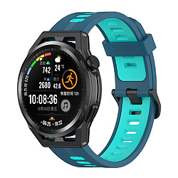 Bracelet en silicone 22mm avec boucle, bleu/cyan pour votre Samsung Galaxy Watch 3 45mm R840/Gear S3/Huawei Watch GT 2e/GT3 46mm/GT Runner