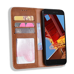 Acheter Wewoo Housse Coque Étui en cuir à boucle magnétique avec texture rétro et pour Xiaomi Redmi Go, support emplacements pour cartes porte-monnaie (Marron)