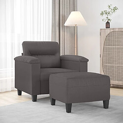 vidaXL Fauteuil avec repose-pied Gris 60 cm Similicuir