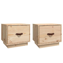 vidaXL Tables de chevet 2 pcs 40x34x35 cm Bois de pin massif