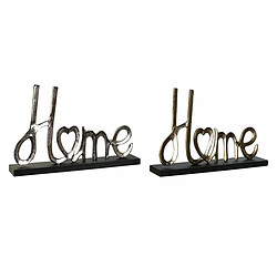 Figurine Décorative DKD Home Decor Noir Doré Argenté Urbaine 46 x 8 x 29 cm (2 Unités)