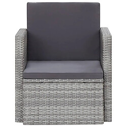 Maison Chic Chaise de jardin avec coussin - Fauteuil d'extérieurs Résine tressée Gris -MN73523