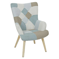 Toilinux Fauteuil Helsinki Patchwork - Bleu