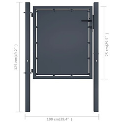 Avis vidaXL Portail de jardin Acier 100 x 75 cm Anthracite