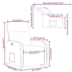 vidaXL Fauteuil inclinable électrique noir tissu pas cher