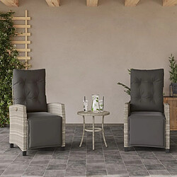 vidaXL Chaises inclinables de jardin lot de 2 avec repose-pied rotin