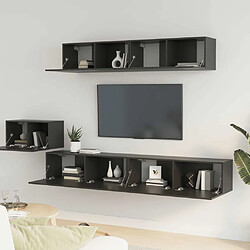 Avis Maison Chic Ensemble de meubles TV 5 pcs | Banc TV Moderne pour salon | Meuble de Rangement - Noir Bois d'ingénierie -MN69487