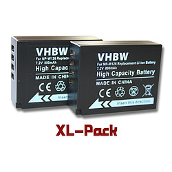 vhbw 2x batteries 800mAh (7.2V) pour appareil photo Fujifilm X-A2 comme NP-W126.