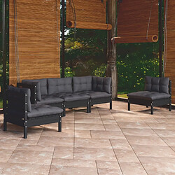 Maison Chic Salon de jardin 5 pcs + coussins - Mobilier/Meubles de jardin - Table et chaises d'extérieur Bois de pin massif -MN58008