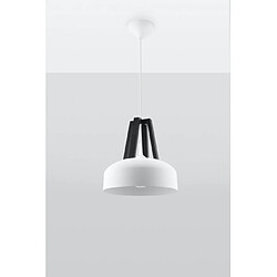 Avis Luminaire Center Suspension CASCO acier/bois/plastique blanc/noir 1 ampoule