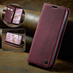 Etui en PU CASEME avec porte-carte rouge pour votre Samsung Galaxy S22 5G