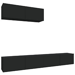 Maison Chic Ensemble de meubles TV 3 pcs | Banc TV Moderne pour salon | Meuble de Rangement - Noir Bois d'ingénierie -MN59604