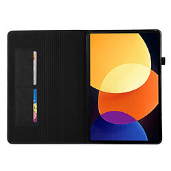 Etui en PU avec support et porte-cartes pour votre Xiaomi Pad 5 Pro 12.4 (2022) - noir