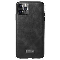 Wewoo Coque Rigide Pour iPhone 11 Pro antichoc TPU + étui de protection en cuir fait à la main noir