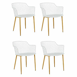 Paris Prix Lot de 4 Fauteuils Design Malaga 80cm Blanc