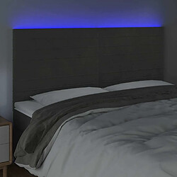 Avis Maison Chic Tête de lit scandinave à LED,meuble de chambre Gris foncé 200x5x118/128 cm Velours -MN29482