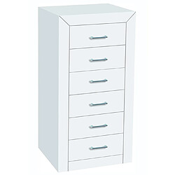 Pegane Chiffonnier Meuble de rangement en MDF et pin massif coloris blanc - Longueur 50 x Profondeur 40 x Hauteur 102 cm