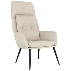 Maison Chic Chaise de relaxation | Fauteuil relax Crème Similicuir daim -GKD49656