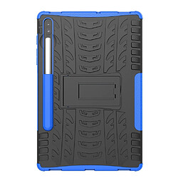 Acheter Coque en TPU hybride anti-goutte de style cool avec béquille bleu pour votre Samsung Galaxy Tab S6 T860 T865