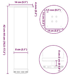 vidaXL Pieds de table basse 4 pcs noir 42-44 cm acier pas cher