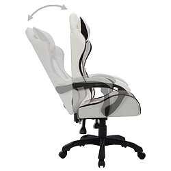 Maison Chic Chaise de jeu vidéo avec LED, Chaise gaming, Fauteuil gamer d'ordinateur,Chaise de Bureau RVB Blanc et noir Similicuir -GKD87912 pas cher