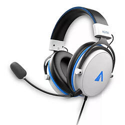 NGS Abysm AG700 7.1 Casque Gaming avec Microphone Amovible - Arceau Ajustable - Oreillettes Rembourrées - Commandes Filaires - Câble 1,20 m - Couleur Blanc/Bleu