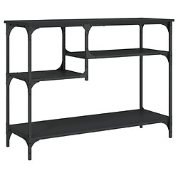 vidaXL Table console avec étagères noir 100x35x75 cm